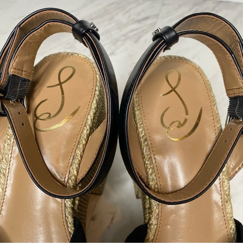 Sam Edelman Theresa Espadrille Platform Square Toe Heeled Sandal 9 1/2 M